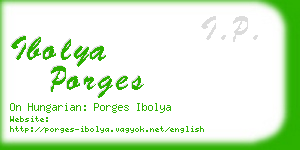 ibolya porges business card